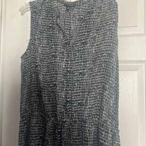 Hilary Radley Women's Tunic Sleeveless Blouson Dress Black Cheetah Print Size 14